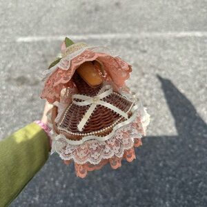Wicker Basket with Lace and Ribbon